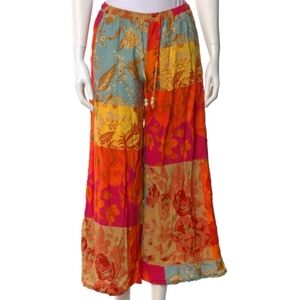 CHRISTIAN SIRIANO Colorful Patchwork Wide-Leg Pants